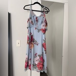 NWT ✨ Dusty blue floral print midi dress